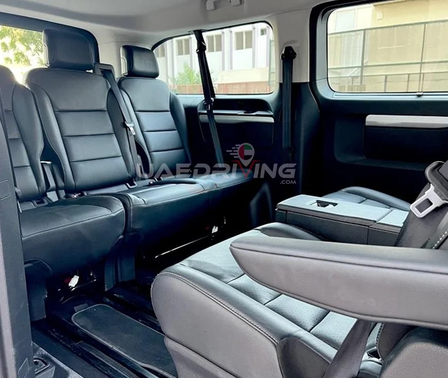 Interior of Citroen Spacetourer featuring leather seats, advanced technology and spacious interior